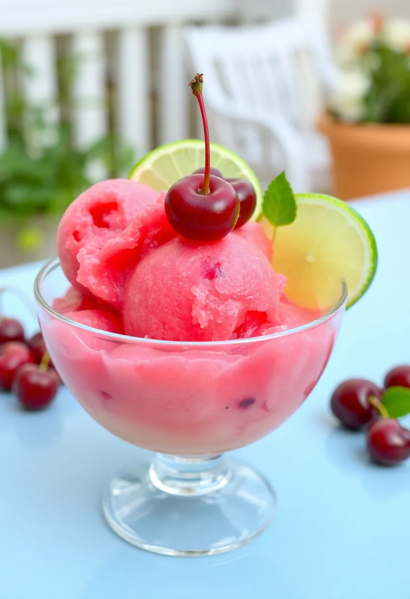 27 Gourmet Dairy-Free Breville Ice Cream Maker Recipes That Taste Like Heaven - 23. Cherry Limeade Sorbet