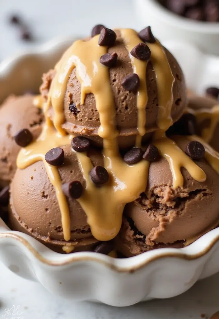 27 Keto Ice Cream Recipes Guilt Free and Creamy - 14. Chocolate Peanut Butter Swirl Keto Ice Cream