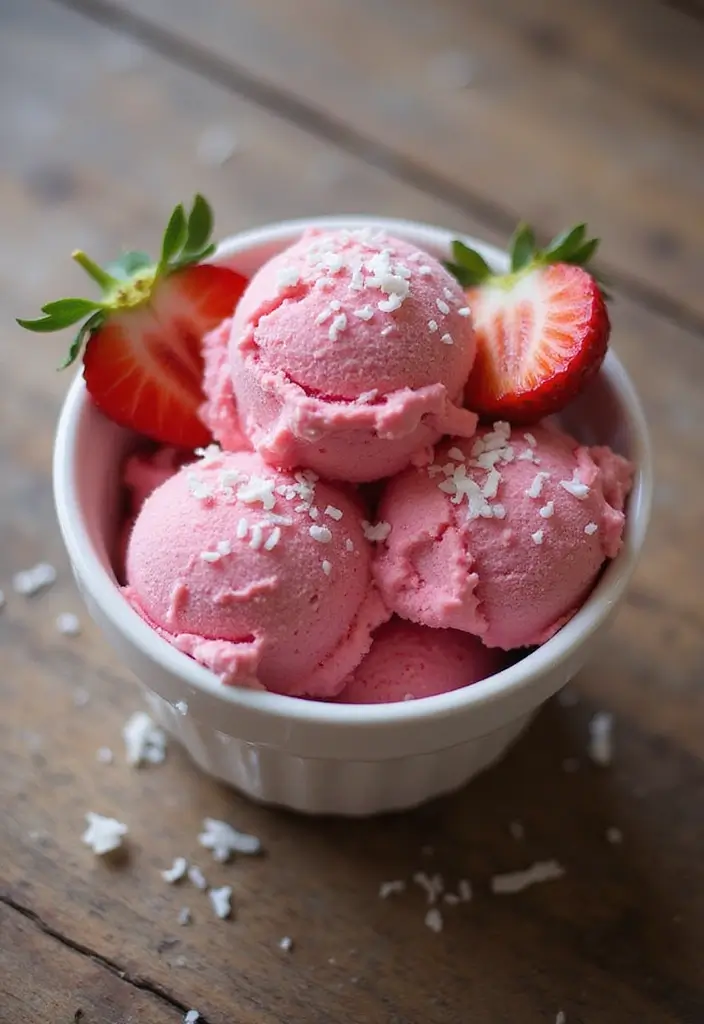 27 Keto Ice Cream Recipes Guilt Free and Creamy - 2. Strawberry Coconut Keto Ice Cream