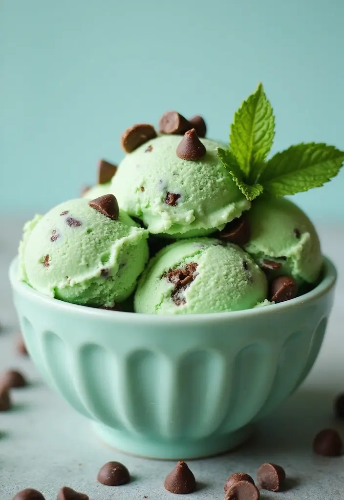 27 Ninja Creami Ice Cream Recipes with Heavy Cream You’ll Love - 5. Mint Chocolate Chip Refresh
