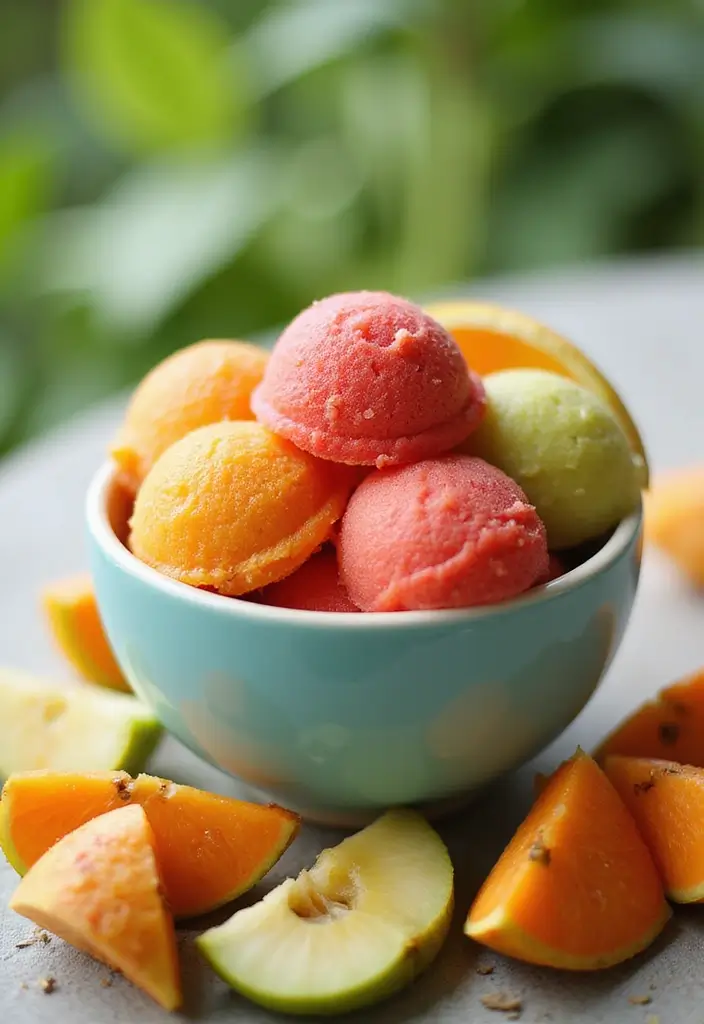 27 Whole30 Ice Cream Recipes Clean and Delicious - 14. Tropical Fruit Medley Sorbet
