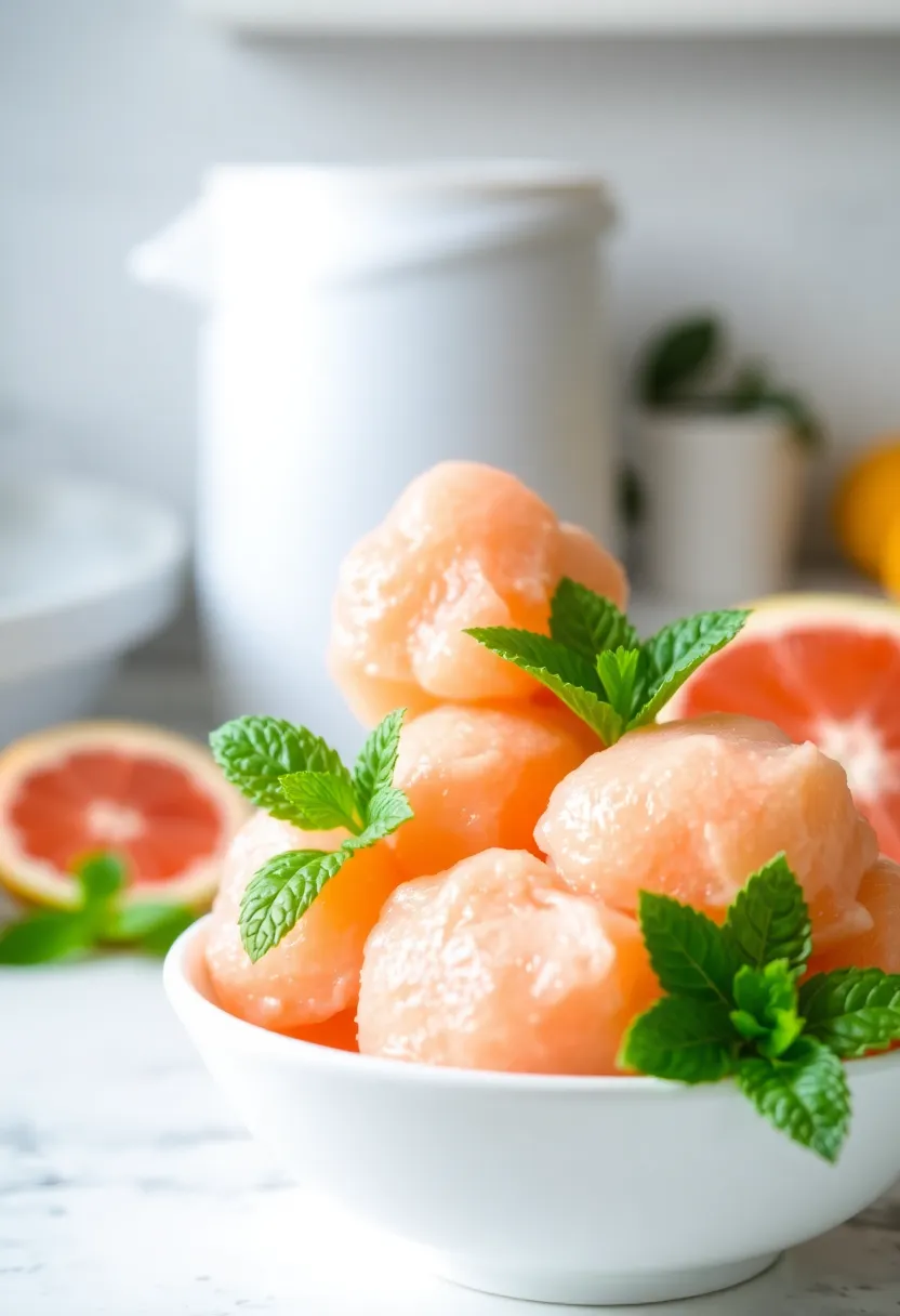 29 Delicious Vegan Countertop Ice Cream Maker Recipes for Summer - 23. Grapefruit Mint Sorbet