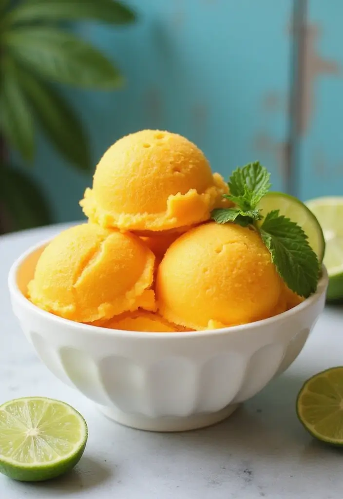 29 Delicious Vegan Countertop Ice Cream Maker Recipes for Summer - 4. Mango Coconut Sorbet