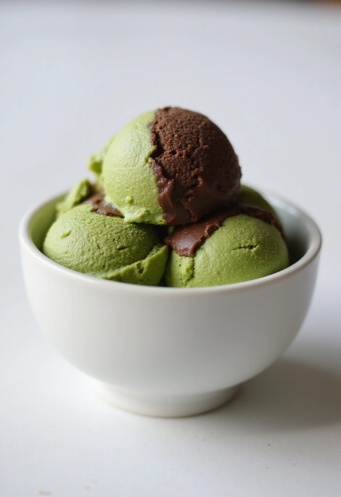 29 Delicious Vegan Countertop Ice Cream Maker Recipes for Summer - 9. Choco-Matcha Vegan Ice Cream