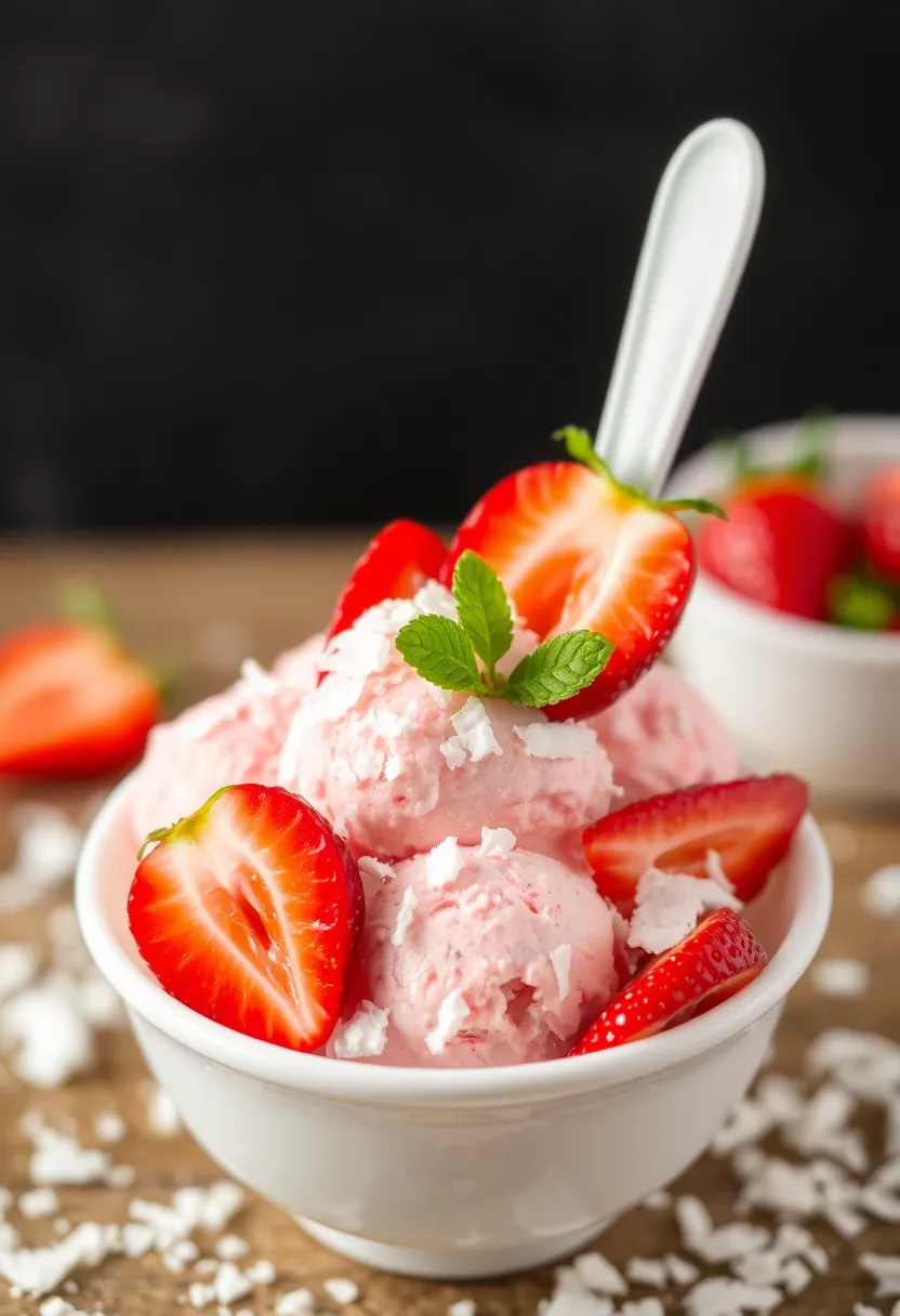 30 Easy Ice Cream Snack Recipes Quick and Fun 6 30 Easy Ice Cream Snack Recipes Quick and Fun - 6. Strawberry Coconut Ice Cream