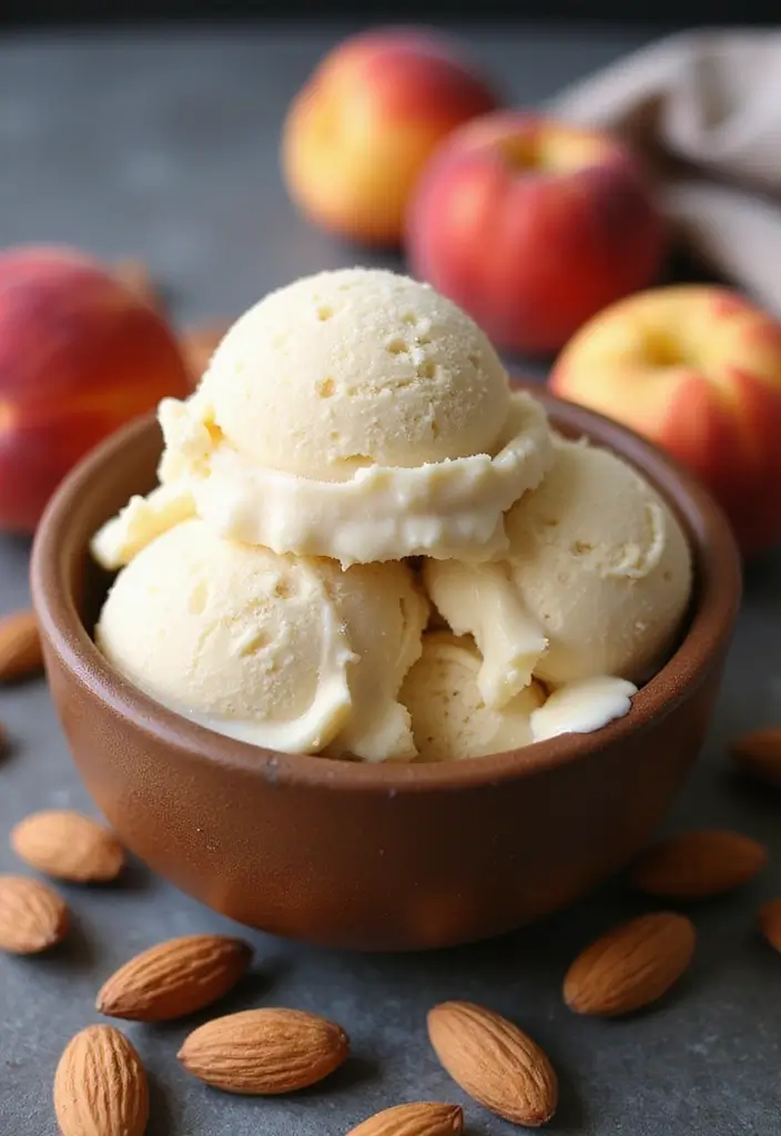 30 Gourmet Ice Cream Recipes Worth Making at Home 6 30 Gourmet Ice Cream Recipes Worth Making at Home - 6. Peaches and Cream with Almond Milk