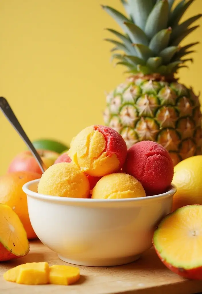 30 Healthy Ice Cream Recipes Clean Eating Approved - 14. Tropical Fruit Sorbet