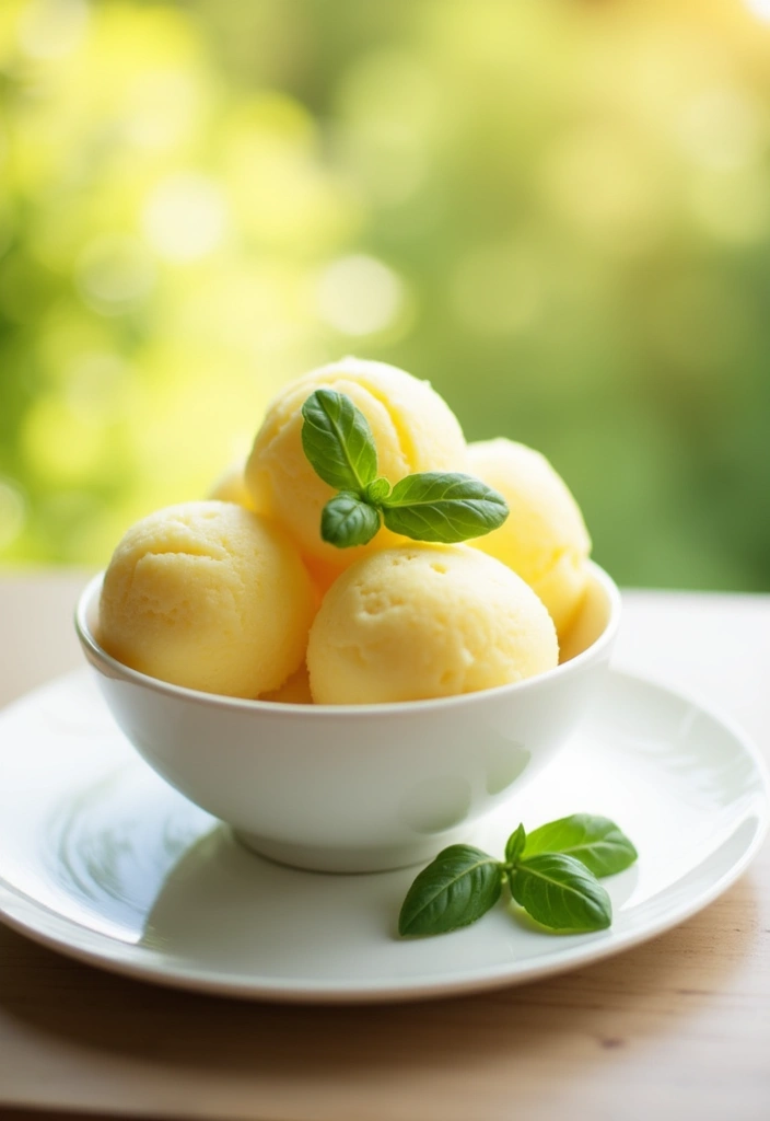 30 Healthy Ice Cream Recipes Clean Eating Approved - 21. Lemon Basil Sorbet