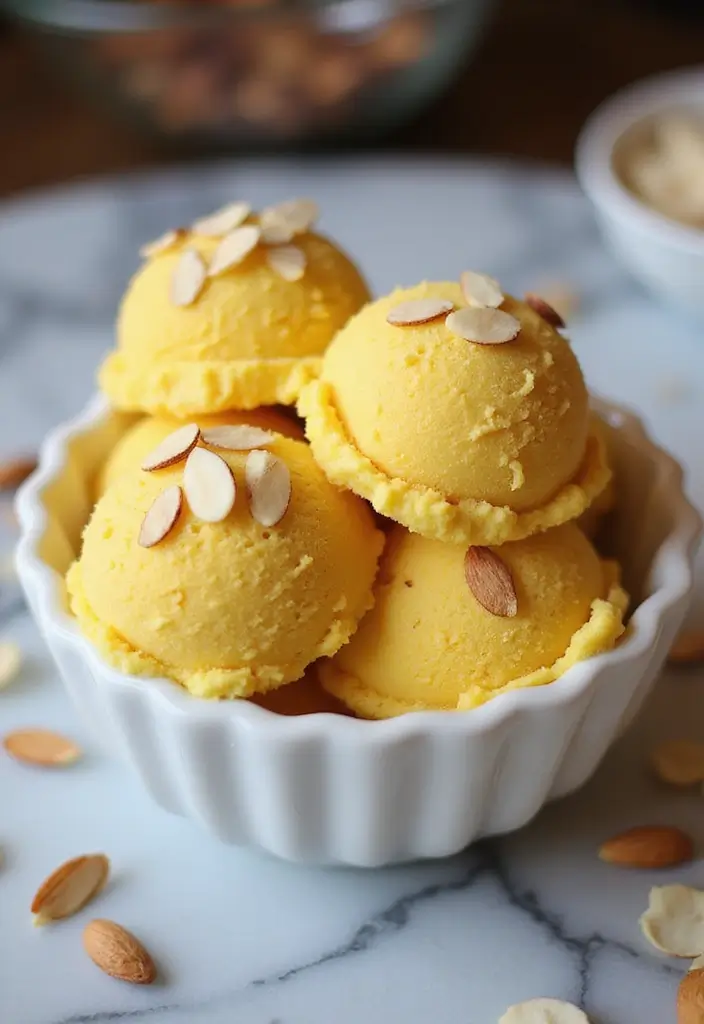 30 Healthy Ice Cream Recipes Clean Eating Approved - 28. Saffron Almond Ice Cream