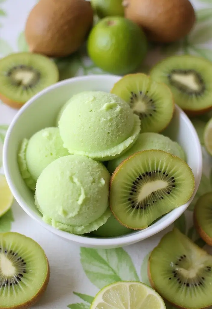 30 Healthy Ice Cream Recipes Clean Eating Approved - 7. Kiwi Lime Sorbet