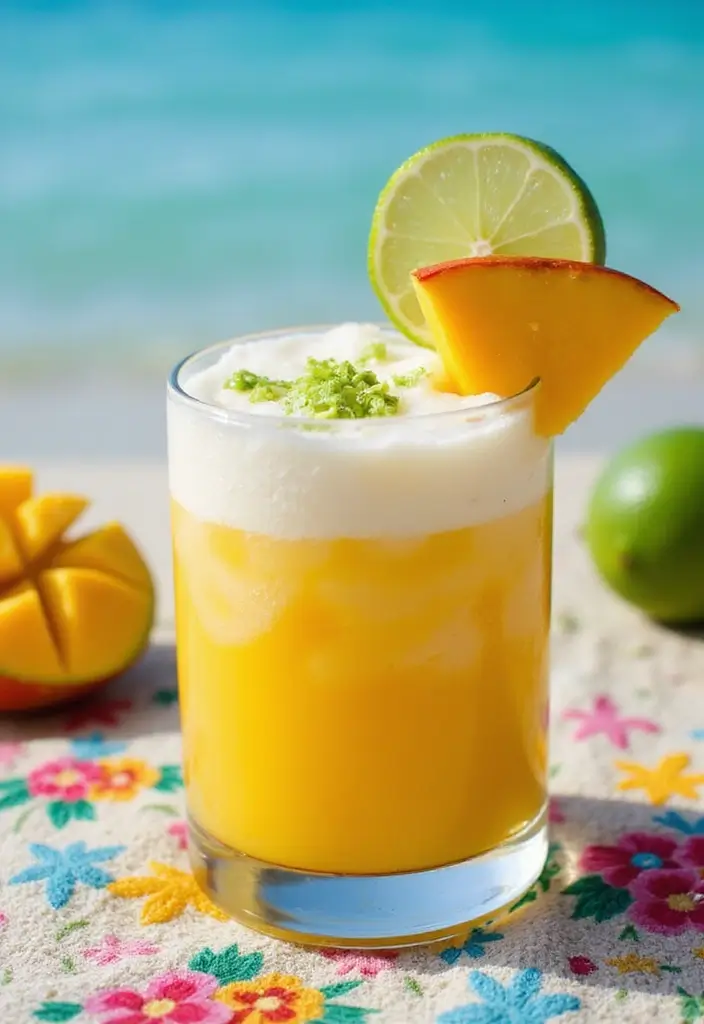 30 Ice Cream Float Recipes Everyone Can Enjoy - 11. Mango Coconut Lime Float
