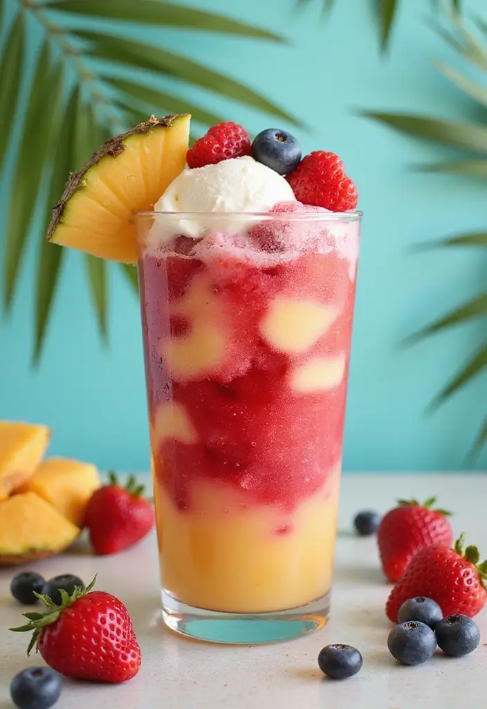 30 Ice Cream Float Recipes Everyone Can Enjoy - 17. Tropical Berry Float