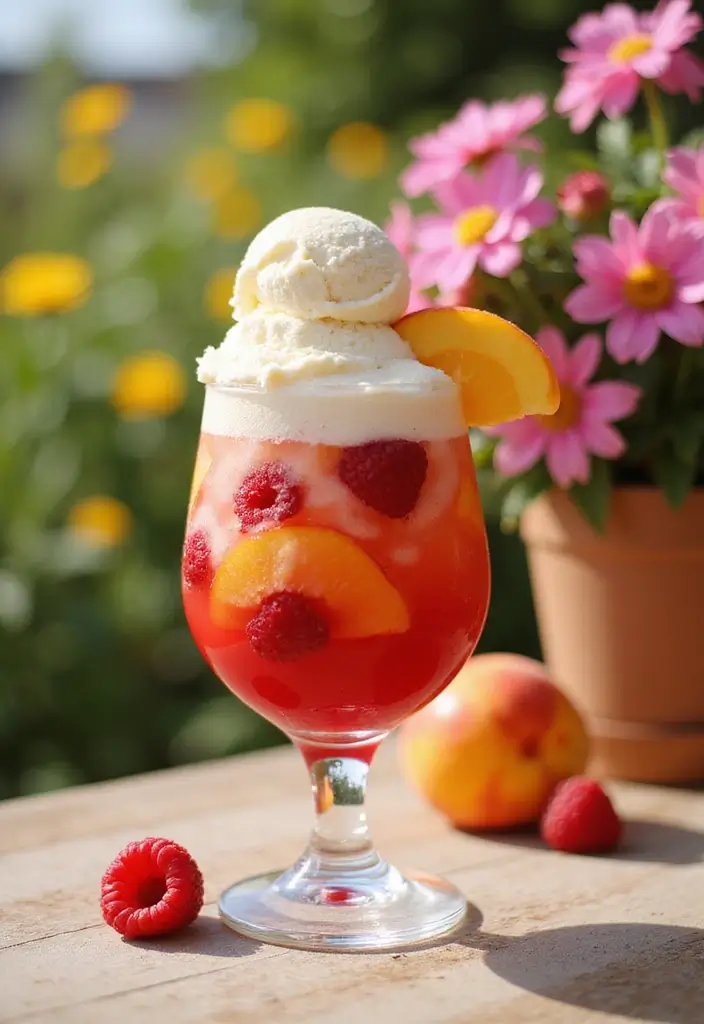 30 Ice Cream Float Recipes Everyone Can Enjoy - 19. Raspberry Peach Float