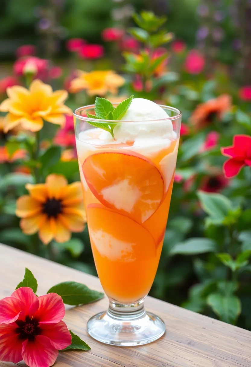 30 Ice Cream Float Recipes Everyone Can Enjoy - 24. Hibiscus Peach Float