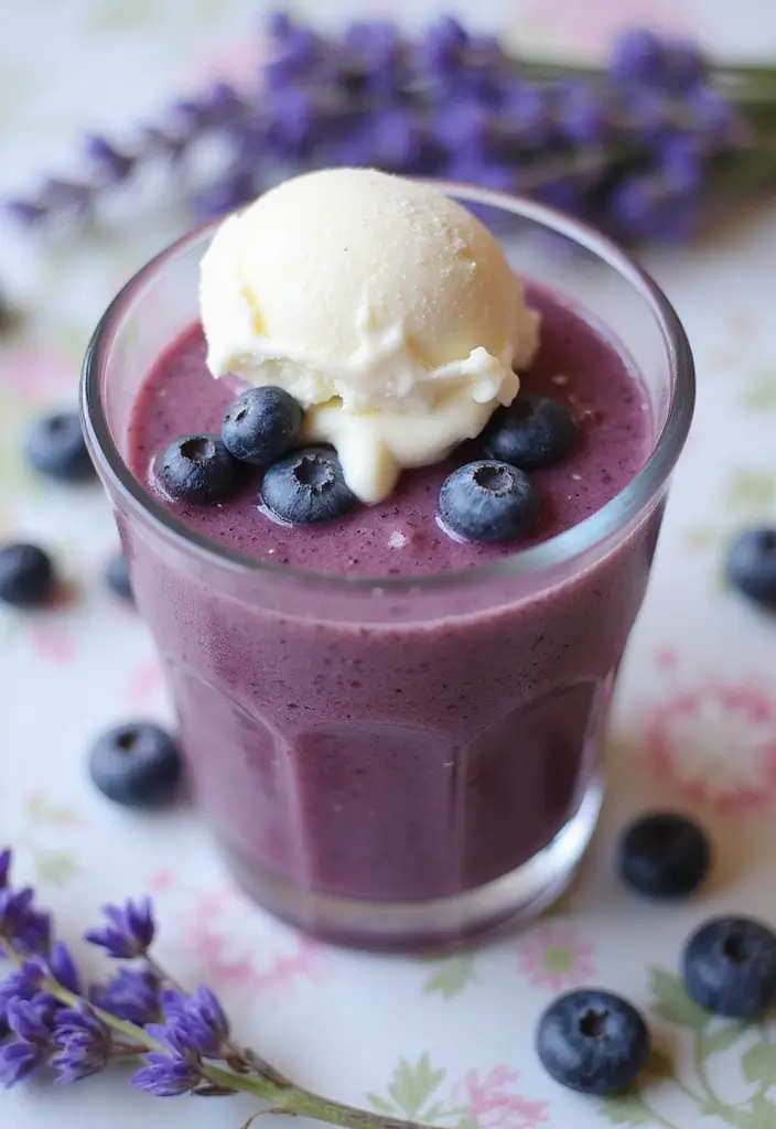 30 Ice Cream Float Recipes Everyone Can Enjoy - 5. Blueberry Lavender Float