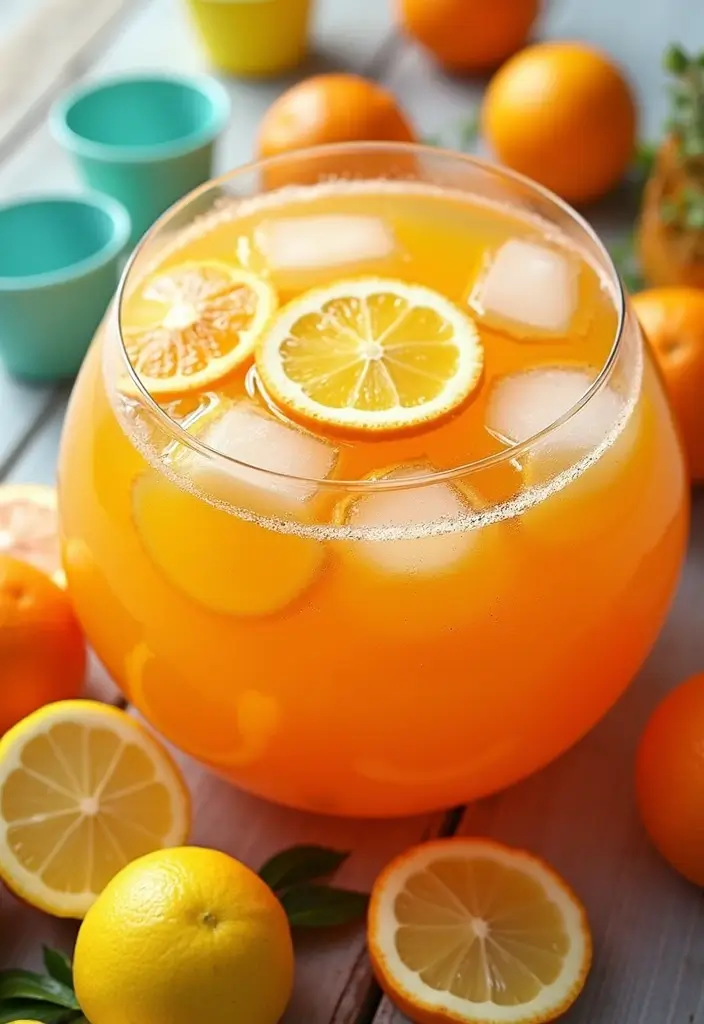 30 Ice Cream Punch Recipes Fun for Every Party - 4. Citrus Splash Punch