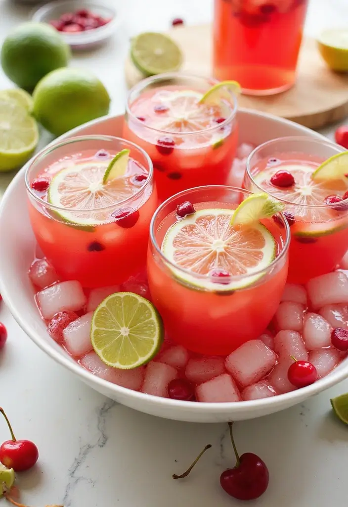 30 Ice Cream Punch Recipes Fun for Every Party - 9. Sparkling Cherry Limeade