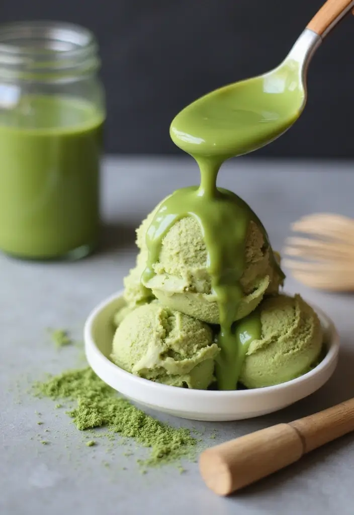30 Ice Cream Sauce Recipes You’ll Want on Everything 4 30 Ice Cream Sauce Recipes You’ll Want on Everything - 4. Silky Matcha Sauce