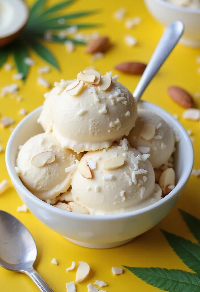30 Ninja Creami Ice Cream Recipes Low Sugar and Flavorful - 1. Creamy Coconut Almond Bliss