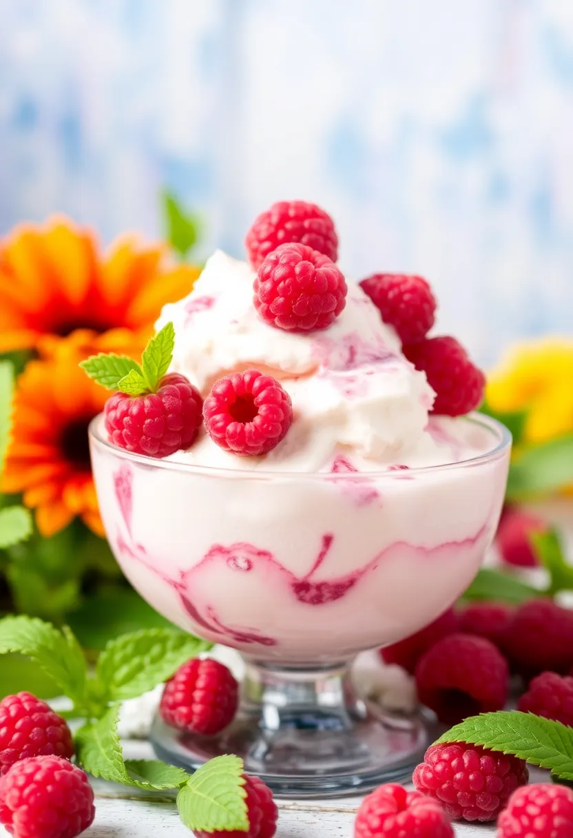 30 Ninja Creami Ice Cream Recipes Low Sugar and Flavorful - 13. Raspberry Coconut Cream