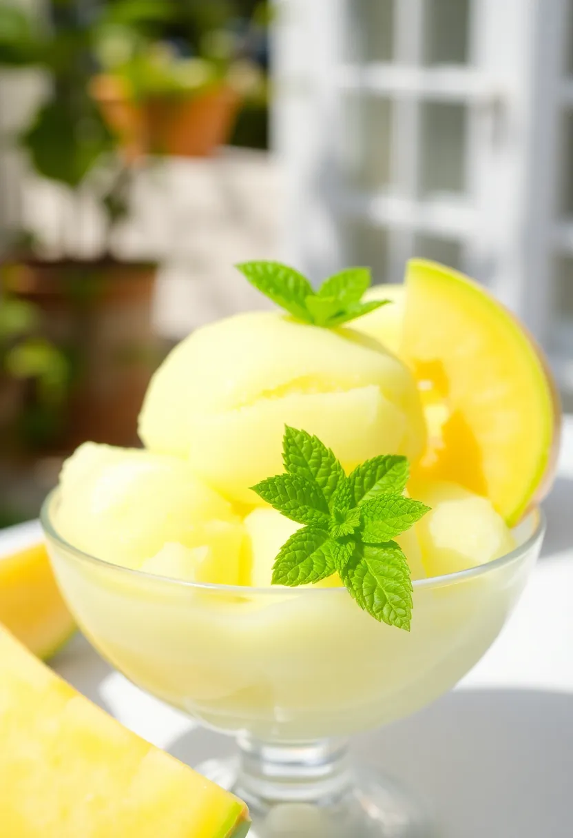 30 Ninja Creami Ice Cream Recipes Low Sugar and Flavorful - 19. Honeydew Mint Sorbet