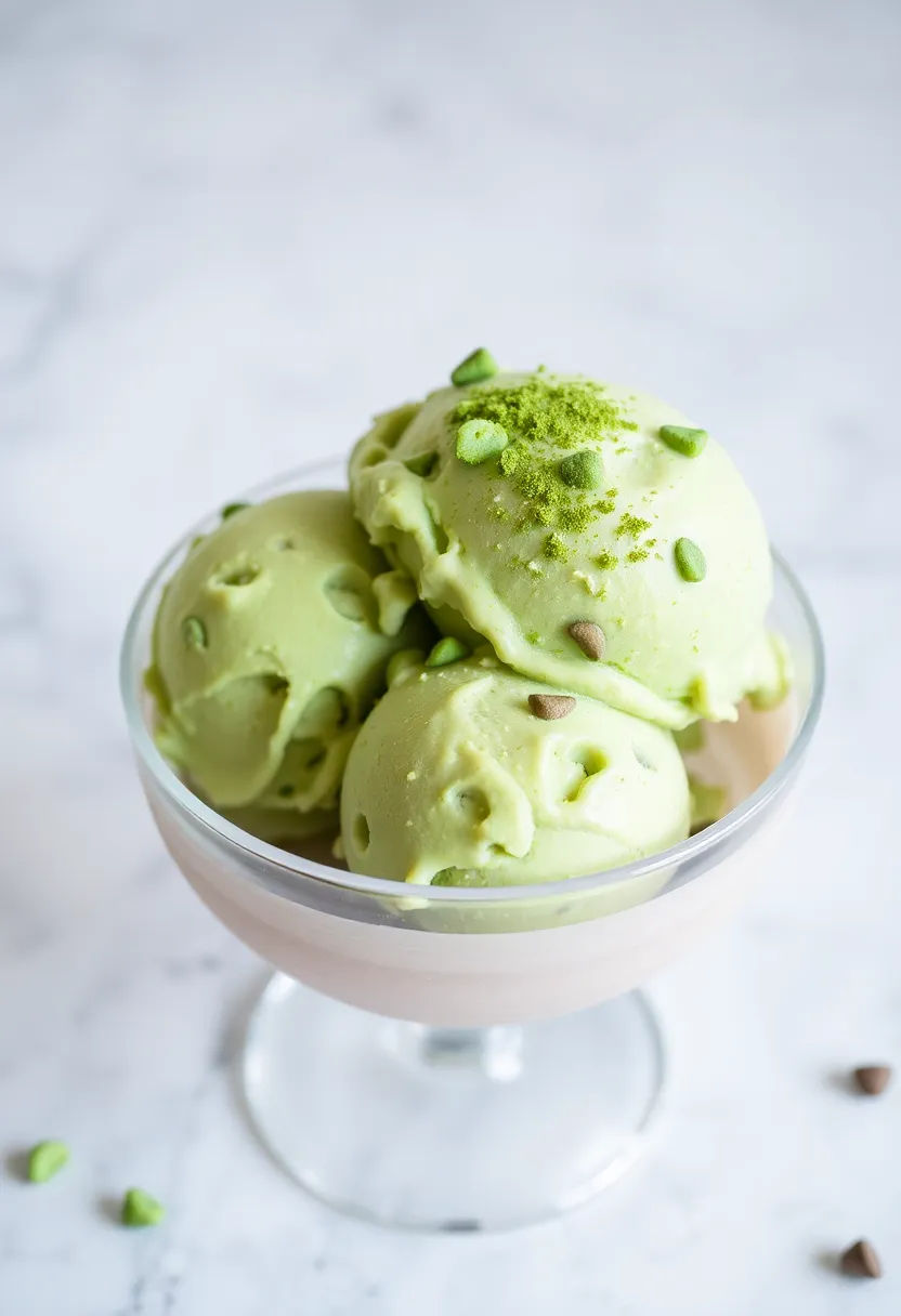 30 Ninja Creami Ice Cream Recipes Low Sugar and Flavorful - 27. Green Tea Mint Chip