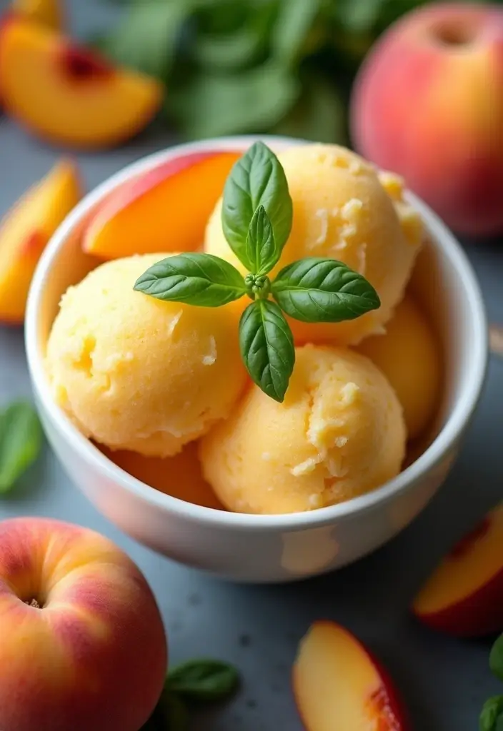 30 Ninja Ice Cream Maker Recipes Everyone Can Try 9 30 Ninja Ice Cream Maker Recipes Everyone Can Try - 9. Peach Basil Sorbet