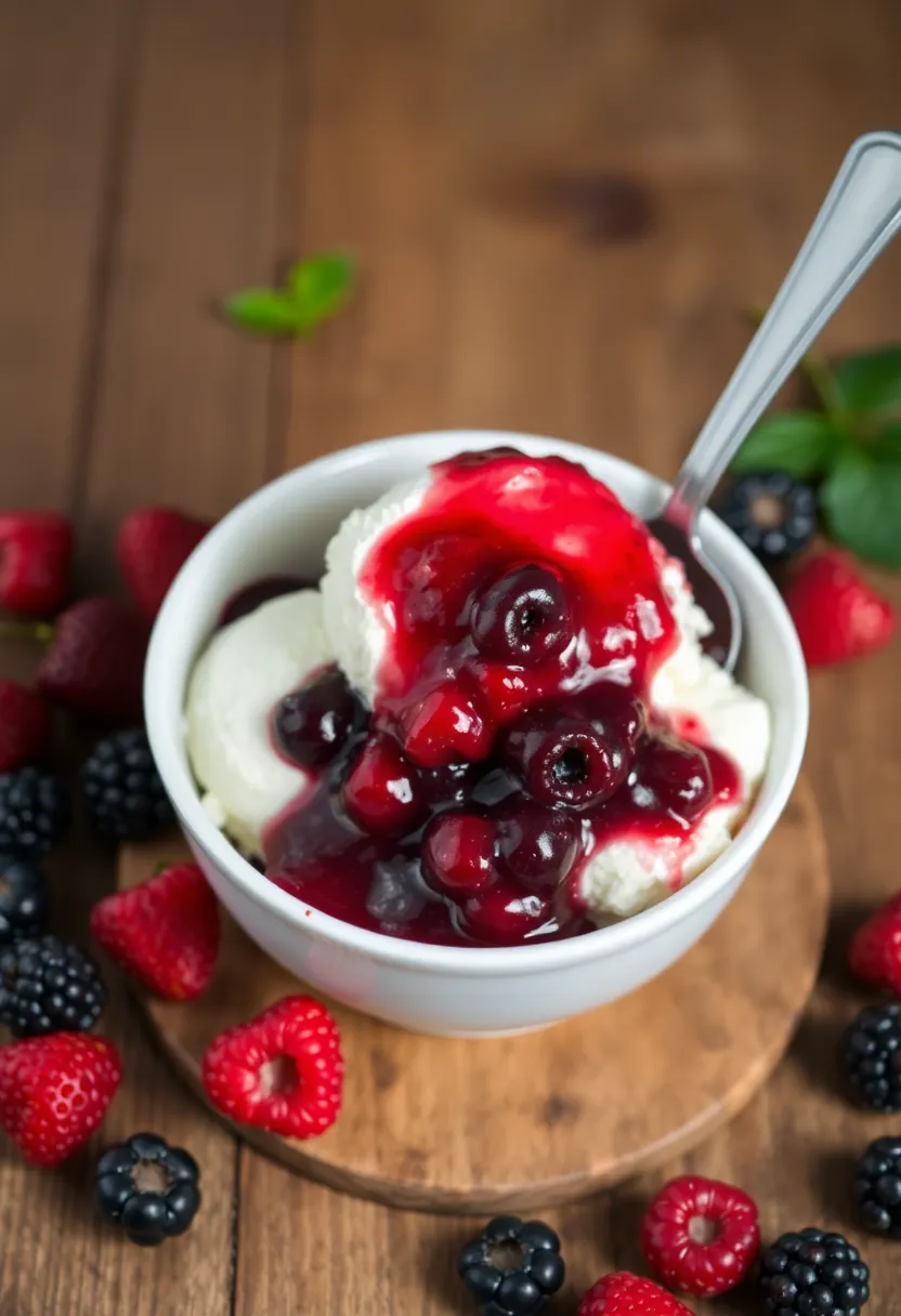 30 Recipes with Vanilla Ice Cream You’ll Make Again and Again 6 30 Recipes with Vanilla Ice Cream You’ll Make Again and Again - 6. Vanilla Ice Cream with Warm Berry Compote