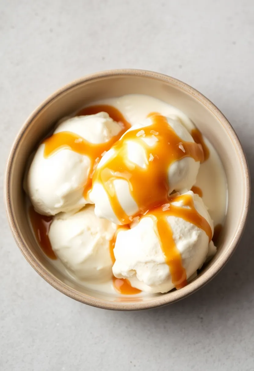 30 Recipes with Vanilla Ice Cream You’ll Make Again and Again 8 30 Recipes with Vanilla Ice Cream You’ll Make Again and Again - 8. Vanilla Ice Cream with Salted Caramel Sauce