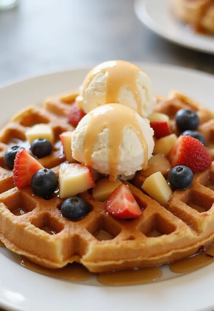 30 Simple and Creative Recipes with Ice Cream 13 30 Simple and Creative Recipes with Ice Cream - 13. Ice Cream Waffles