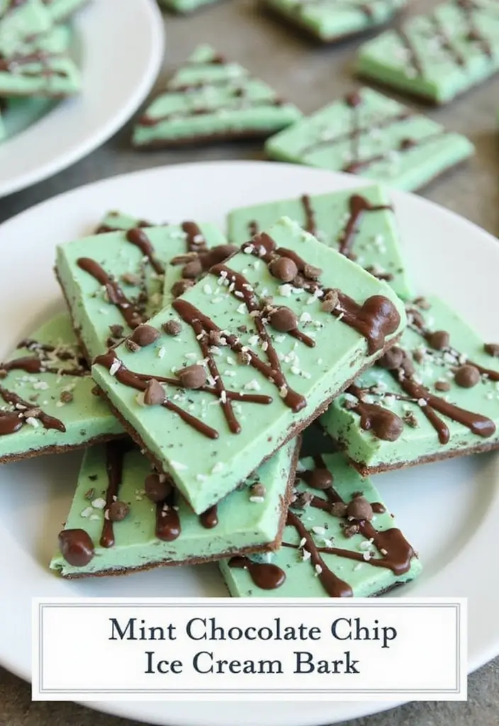 30 Simple and Creative Recipes with Ice Cream 26 30 Simple and Creative Recipes with Ice Cream - 26. Mint Chocolate Chip Ice Cream Bark