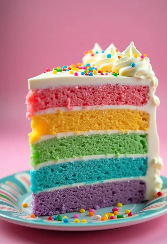 30 Simple and Creative Recipes with Ice Cream 28 30 Simple and Creative Recipes with Ice Cream - 28. Rainbow Ice Cream Cake