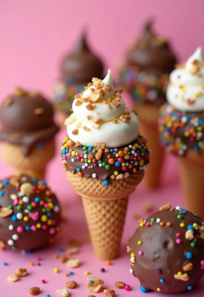 30 Simple and Creative Recipes with Ice Cream 30 30 Simple and Creative Recipes with Ice Cream - 30. Chocolate Dipped Ice Cream Cones