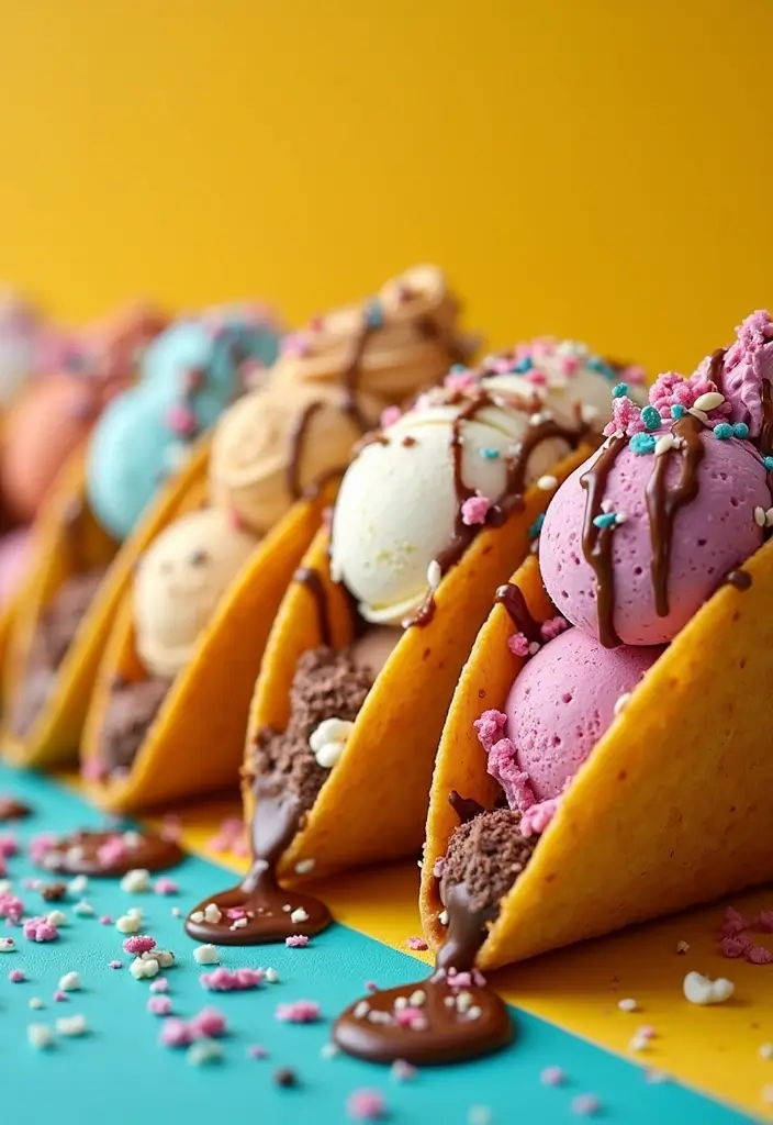 30 Simple and Creative Recipes with Ice Cream 5 30 Simple and Creative Recipes with Ice Cream - 5. Ice Cream Tacos