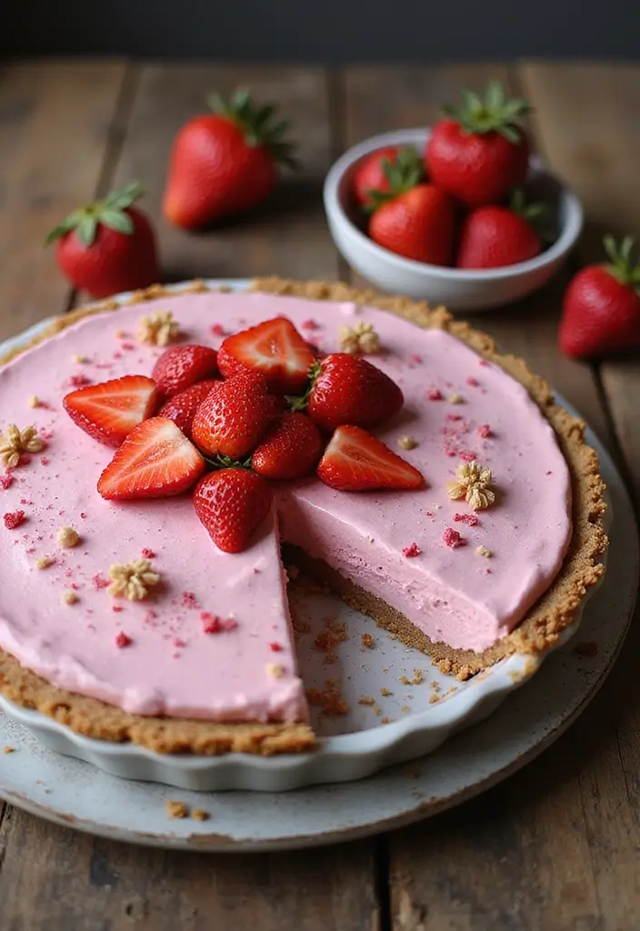 30 Strawberry Ice Cream Dessert Recipes Everyone Will Enjoy 3 30 Strawberry Ice Cream Dessert Recipes Everyone Will Enjoy - 3. Vegan Strawberry Ice Cream Pie