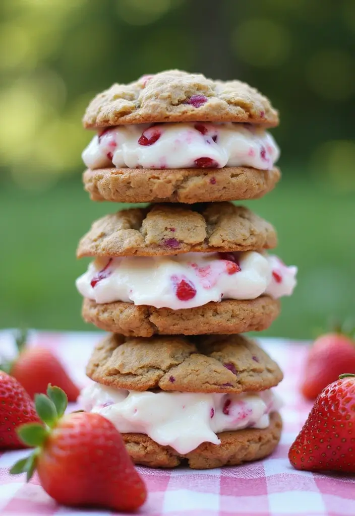30 Strawberry Ice Cream Dessert Recipes Everyone Will Enjoy 7 30 Strawberry Ice Cream Dessert Recipes Everyone Will Enjoy - 7. Strawberry Oatmeal Cookies Ice Cream Sandwiches