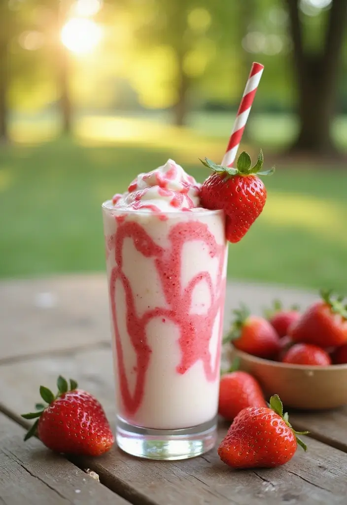 30 Vanilla Ice Cream Milkshake Recipes That Never Fail 2 30 Vanilla Ice Cream Milkshake Recipes That Never Fail - 2. Strawberry Vanilla Swirl Milkshake