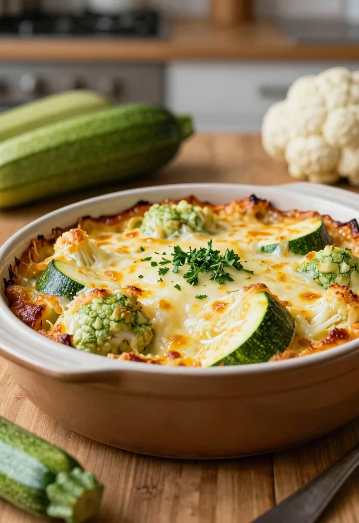 10 Keto Vegetable Casserole Recipes for Comfort Style Cooking 1. Cheesy Zucchini and Cauliflower Casserole 0