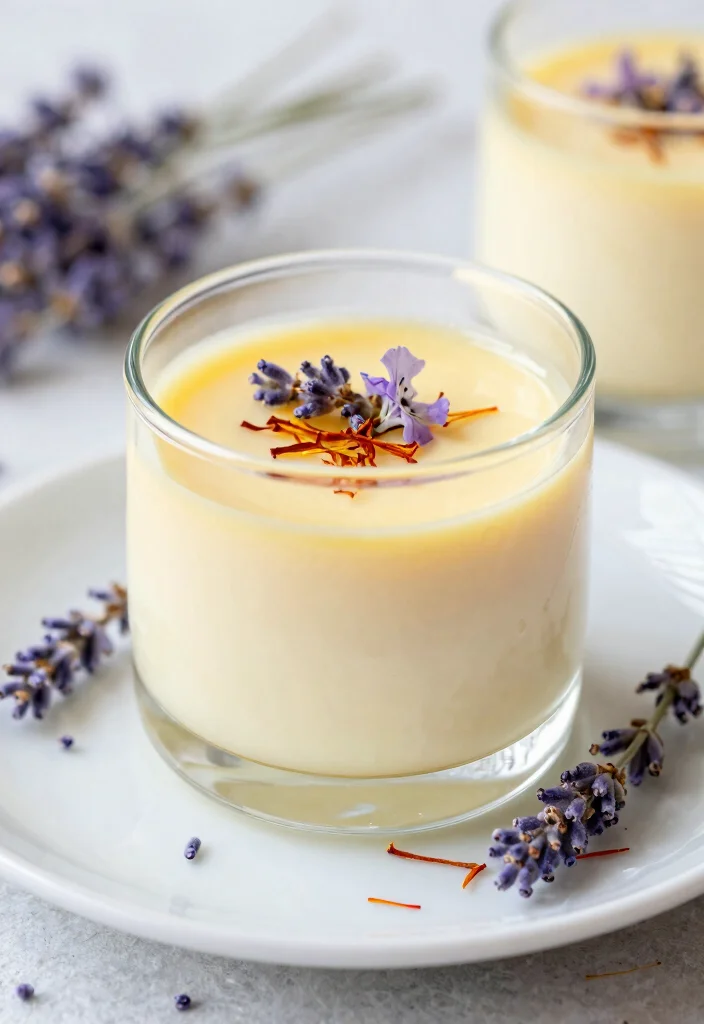 10 Saffron Dessert Recipes for Elegant Floral Sweet Treats 1. Saffron Panna Cotta with Lavender 0