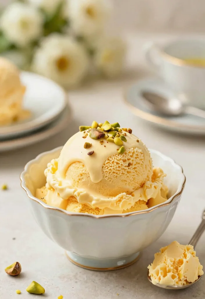 10 Saffron Dessert Recipes for Elegant Floral Sweet Treats 3. Persian Saffron Ice Cream 0