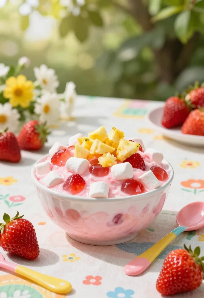 10 Strawberry Jello Dessert Recipes for Light Retro Sweets 3. Strawberry Jello Salad 0