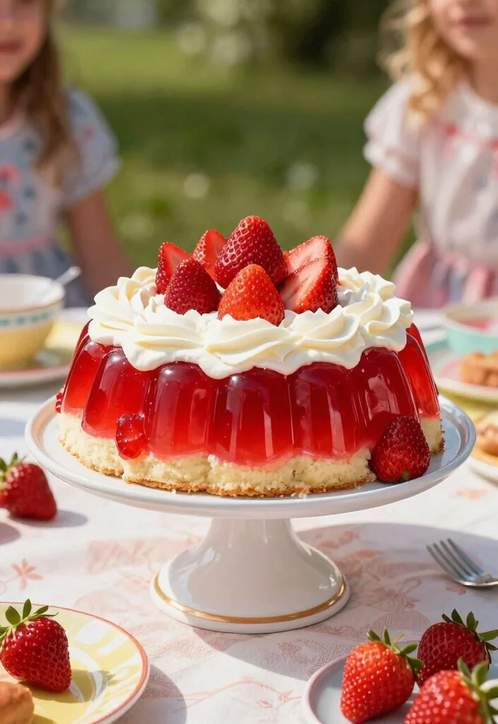 10 Strawberry Jello Dessert Recipes for Light Retro Sweets 8. Strawberry Jello Cake 0