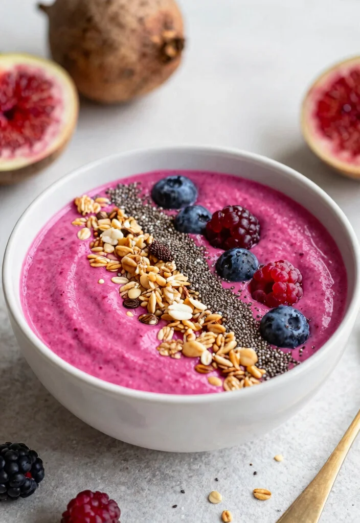 12 Healthy Beet Recipes for Colorful Nutritious Meals 7. Beetroot Smoothie Bowl 0