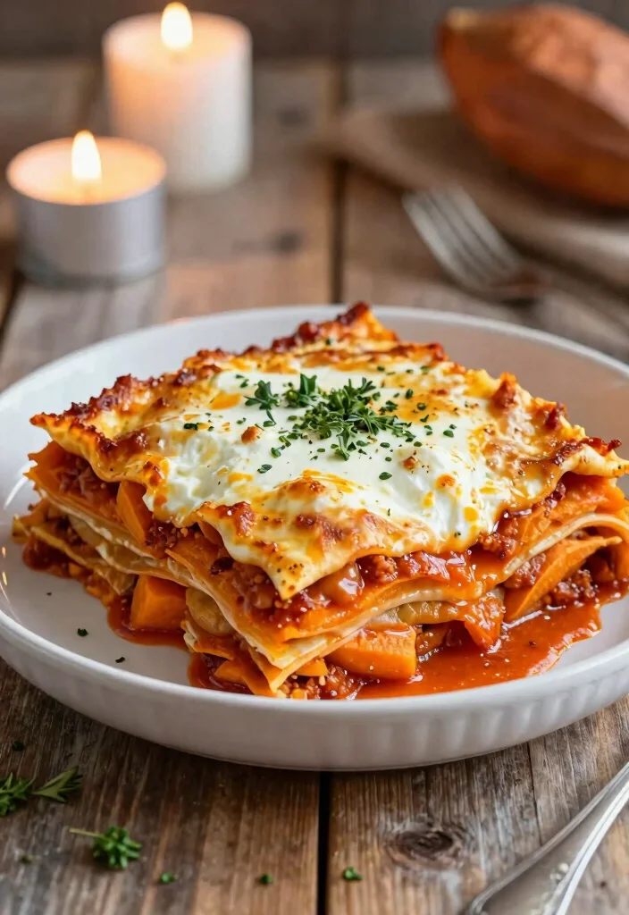 12 Healthy Clean Eating Lasagna Recipes for Lighter Comfort - 12. Sweet Potato Lasagna 1