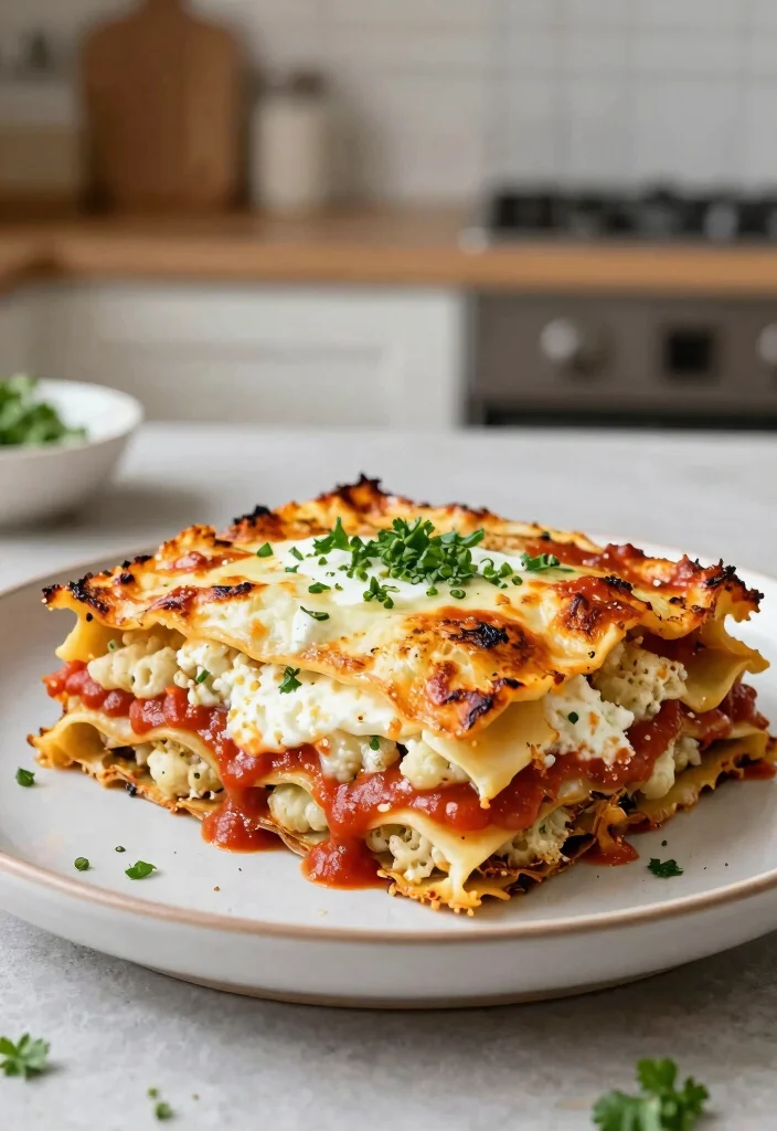 12 Healthy Clean Eating Lasagna Recipes for Lighter Comfort - 6. Cauliflower Lasagna 1