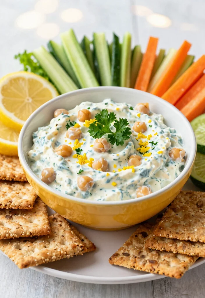 12 Healthy Dip Recipes for Easy Snacks and Sides 6. Lemony Chickpea Salad Dip 0