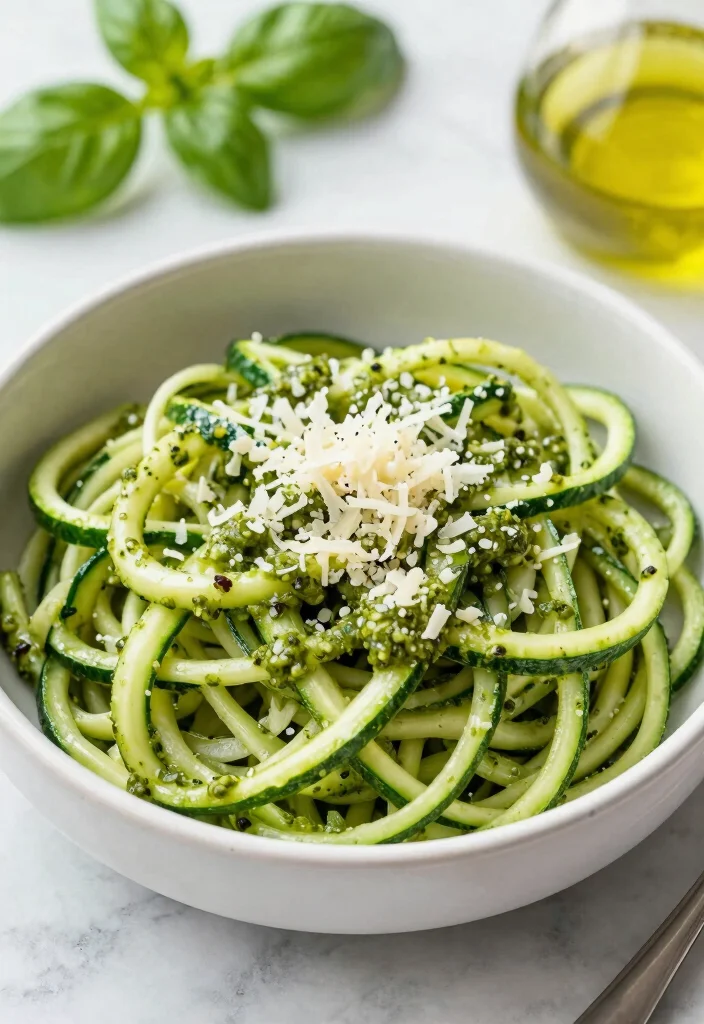 12 Healthy Side Recipes for Simple Balanced Plates 8. Zucchini Noodles with Pesto 0