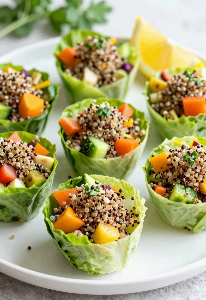 12 Healthy Vegetarian Snack Recipes for Everyday Fuel 8. Quinoa Salad Cups 0