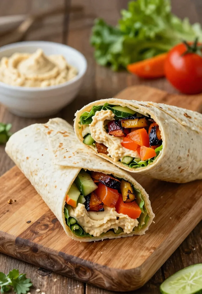 12 Lighter Dinner Recipes for Easy Weeknight Meals 8. Roasted Vegetable and Hummus Wraps 0