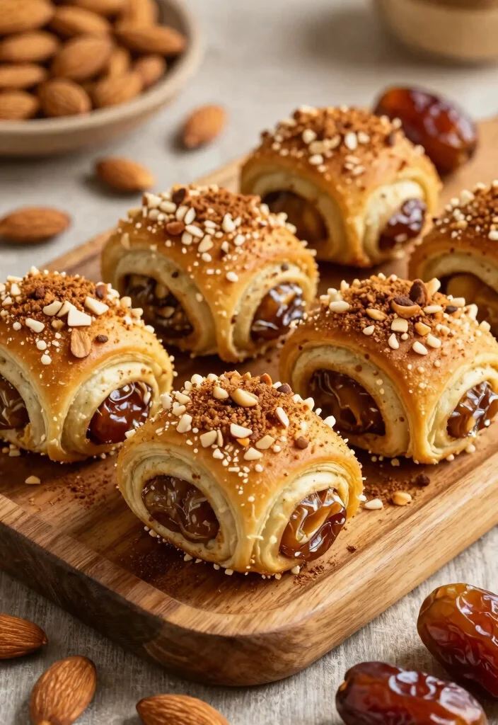 12 Moroccan Dessert Recipes with Warm Spiced Flavor 2. Moroccan Date Rolls with Almonds 0